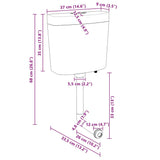 Toilet Cistern with Bottom Water Inlet 3/6 L Grey 148008