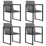 ZNTS 5 Piece Outdoor Dining Set with Cushions Poly Rattan Grey 317184