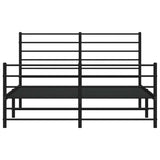 Metal Bed Frame without Mattress with Footboard Black 135x190cm 352336