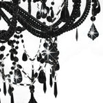 Chandelier with Beads Black 12 x E14 Bulbs 281609