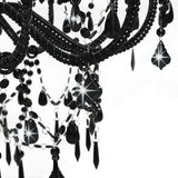 Chandelier with Beads Black 12 x E14 Bulbs 281609