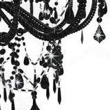 Chandelier with Beads Black 12 x E14 Bulbs 281609