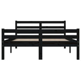 Bed Frame without Mattress Black Solid Wood 140x190 cm 814803