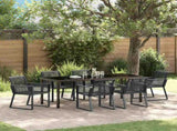 Garden Dining Set 7 pcs Black Powder-Coated Steel 3379315