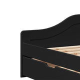 Day Bed with 2 Drawers without Mattress IRUN Black 90x200 cm 3314680