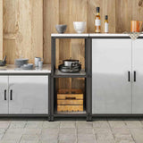 Kitchen Storage HATTEM Silver 40 x 50 x 92 cm Steel 874973
