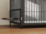 Large Dog Crate Furniture with Rotating Bowl Holder, 2 Bowls, 2 Doors, for Large Dogs, 100 x 60 x 88 T3398P376494