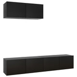 TV Cabinets 3 pcs Black Engineered Wood 3078806