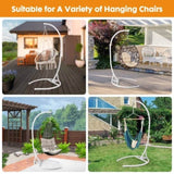 ZNTS Hammock Chair Stand, White C Stand for Egg Chair/Swing Chair, Indoor/Outdoor 91912015