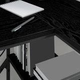 Desk with Drawer Black Oak 120 x 79 x 86.5 cm Engineered Wood 859400
