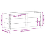 Garden Planter Grey 150x50 cm Solid Wood Pine 3295437