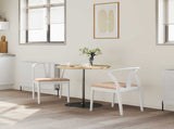 Dining Chair 2 pcs White and Brown Solid Rubber Wood 42020418