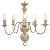 Chandelier Antique White 5 x E14 Bulbs 281614