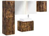 Bathroom Cabinet Set 5 pcs Smoked Oak Engineered Wood 3407331