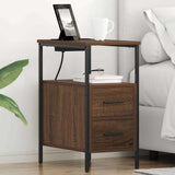 Bedside Cabinet Brown Oak 30 x 48 x 61 cm Engineered Wood 859418
