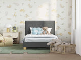 Toddler Bed Frame with Headboard Dark Grey 70 x 140 cm Fabric 42010980