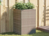 Garden Planter Grey 40x40x80 cm Poly Rattan 366415