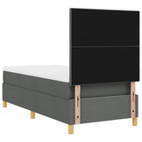 Box Spring Bed with Headboard Dark grey 100 x 200 cm Fabric 3339596