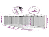 Outdoor Dog Kennel with Roof Silver 3x9x2.5 m Galvanised Steel 3190490