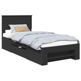 Bed Frame with Headboard Black 80 x 200 cm Engineered Wood 3408810