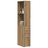 Narrow Bathroom Cupboard with Wheels Artisian Oak Engineered Wood 855303
