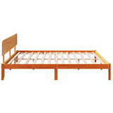 Bed Frame with Headboard Wax Brown 180 x 200 cm Solid Pine Wood 872097