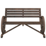 Garden Bench Burnt wood look Solid fir wood 2-seater Durable 365104