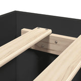 Bed Frame without Mattress Black 90x190 cm Single Engineered Wood 3295703