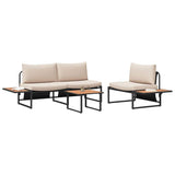Garden Dining Set 3 pcs Taupe Steel 3335893