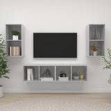Wall-mounted TV Cabinets 4 pcs Concrete Grey Engineered Wood 3079875