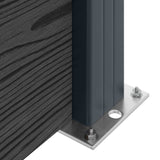 Fence Panel 5 pcs WPC and Aluminium Black 3429451