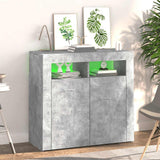 Sideboard with LED Lights Concrete Grey 80x35x75 cm 804332