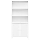 Industrial Bookshelf White 80x32x180 cm Steel 339632