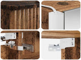Bathroom Furniture Set 5 pcs Old Wood Engineered Wood and Glass 3407261