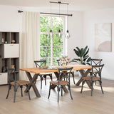 Dining Table Legs X-Shaped 3 pcs Natural Steel 90x cm Steel 4012999