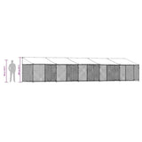 Dog Cage with Roof and Doors Grey 10x2x2 m Galvanised Steel 3209566