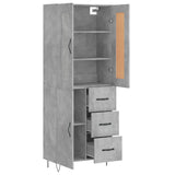Highboard Concrete Grey 69.5x34x180 cm Engineered Wood 3199845