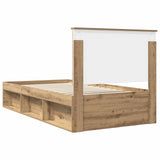 Bed Frame Artisian Oak 100 x 200 cm Solid Pine Wood 3411054