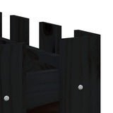 Garden Raised Bed with Fence Design Black 150x50x50 cm Solid Wood Pine 832494