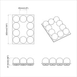 Mirror Lights 12 pcs White 4.5 x 4.5 x 4.8 cm Plastic 864916