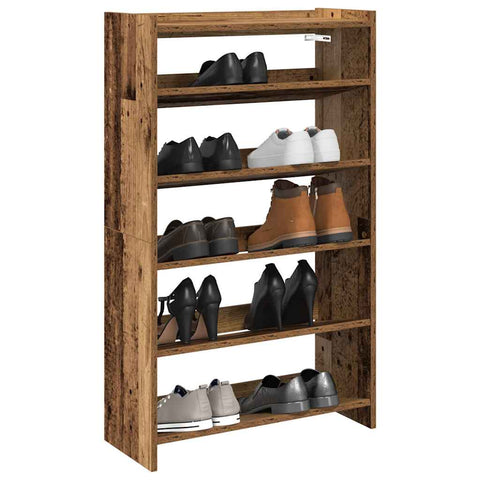 ZNTS Shoe Rack Old Wood 60x25x100 cm Engineered Wood 859876