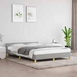 Bed Frame without Mattress Light Grey 180x200cm Super King Fabric 349893