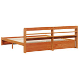 Bed Frame with Headboard Wax Brown 200 x 200 cm Solid Pine Wood 3422751