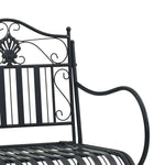 Garden Bench Black 104 x 54 x 93cm Steel 42008119