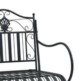 Garden Bench Black 104 x 54 x 93cm Steel 42008119