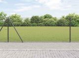 Welded Wire Fence with Concrete Base 25 x 1.2 m Grey Mesh 3352557