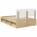 Bed Frame Sonoma Oak 135 x 190 cm Solid Pine Wood 3412089