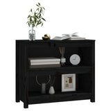 Book Cabinet Black 80x35x68 cm Solid Wood Pine 821678