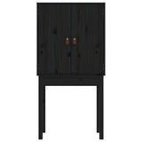 Highboard Black 60x40x120 cm Solid Wood Pine 821748
