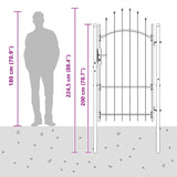 Garden Gate with Lock Woerden Grey 175 x 100 cm Steel 42008900